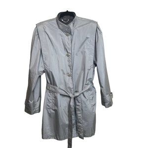 Fleet Street Vintage Gray Insulated Jacket Belted Removable Lining Waterproof